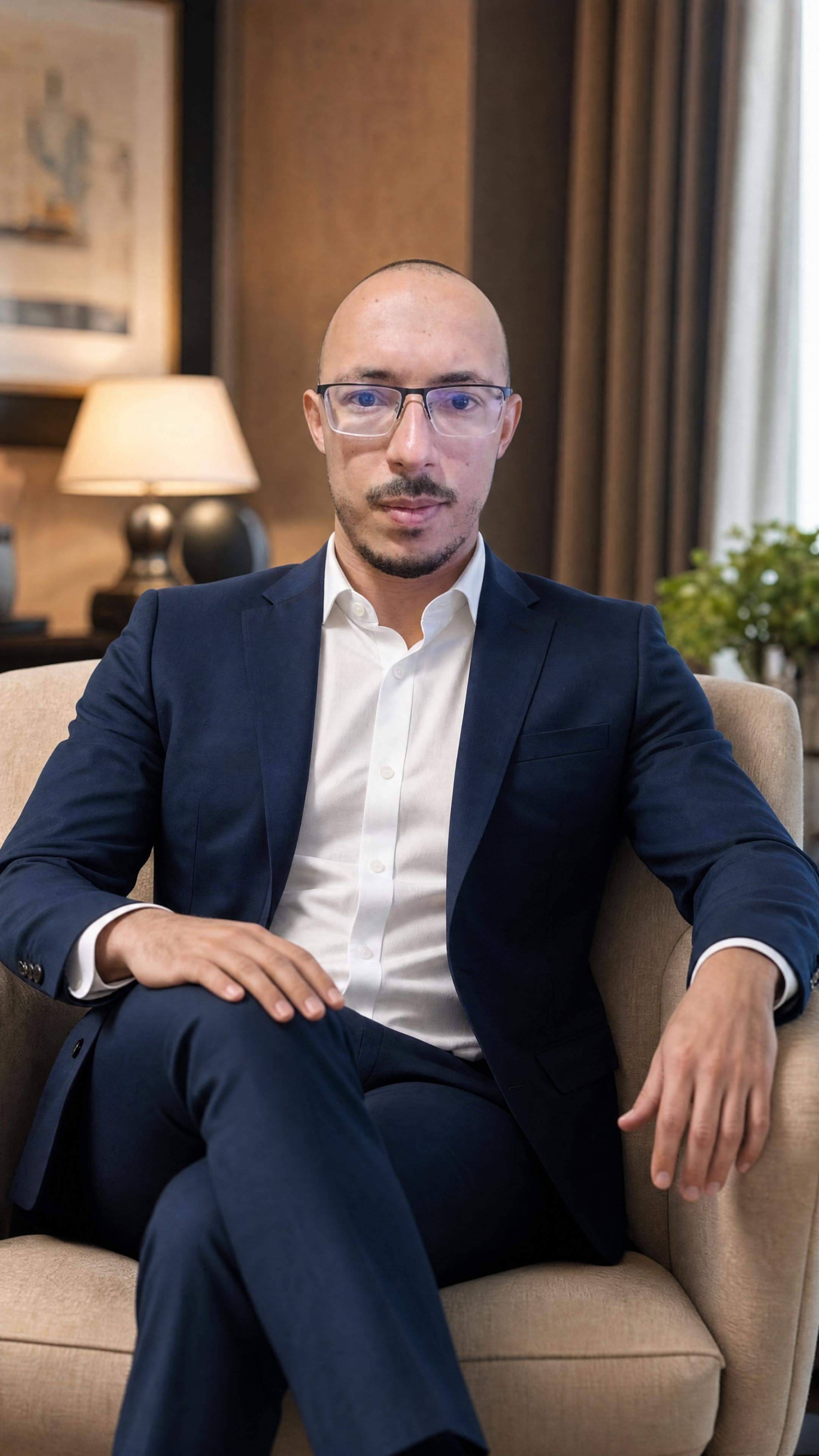 Retrato corporativo em poltrona